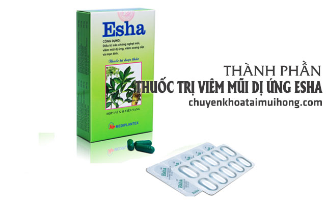 Thành phần thuốc trị viêm mũi dị ứng Esha