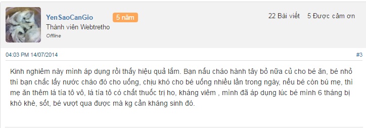 Ý kiến của người bệnh về cách chữa ho bằng hành tây