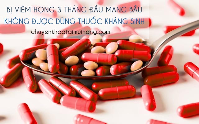 Bị viêm họng 3 tháng đầu mang bầu không được sử dụng thuốc kháng sinh 