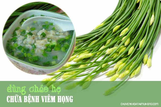 Dùng cháo hẹ chữa bệnh viêm họng