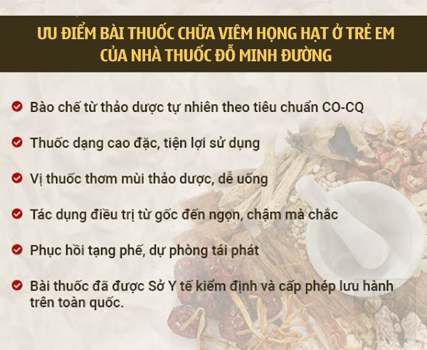 Ưu điểm khi cha mẹ chữa viêm họng cho bé tại Đỗ Minh Đường