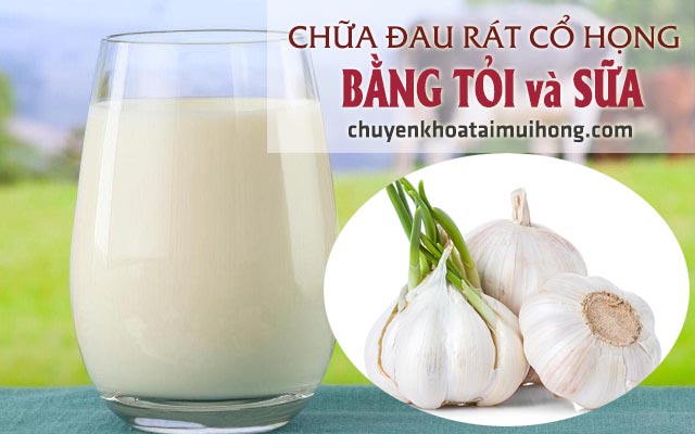 Tỏi và sữa chữa đau rát cổ họng rất tốt