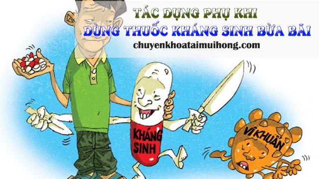 Tác dụng phụ khi dùng thuốc kháng sinh bừa bãi