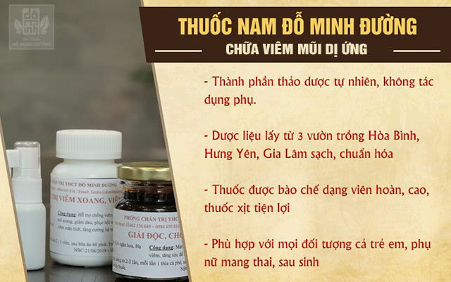 Ưu điểm thuốc nam chữa viêm mũi dị ứng của Đỗ Minh Đường