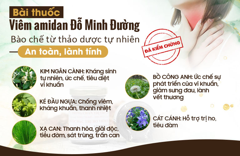 Thành phần bài thuốc Viêm Họng Đỗ Min