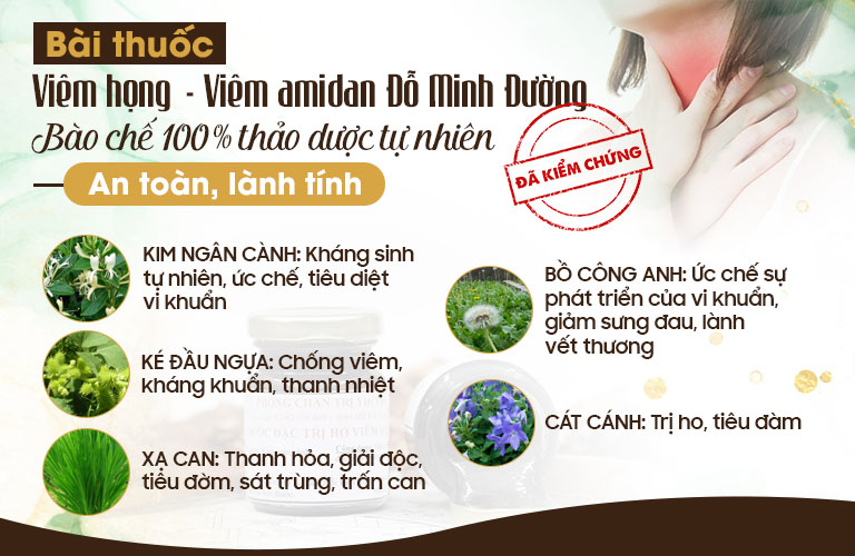 Thành phần bài thuốc đạt chuẩn, lành tính với người bệnh