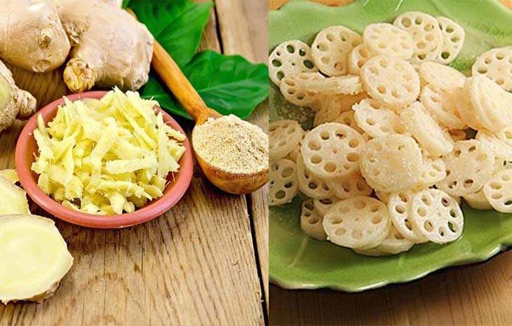 Trị viêm xoang bằng gừng và ngó sen Trị viêm xoang bằng gừng và ngó sen