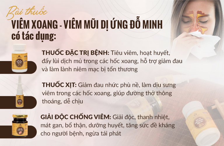 Liệu trình thuốc điều trị viêm mũi gồm 3 phương thuốc nhỏ