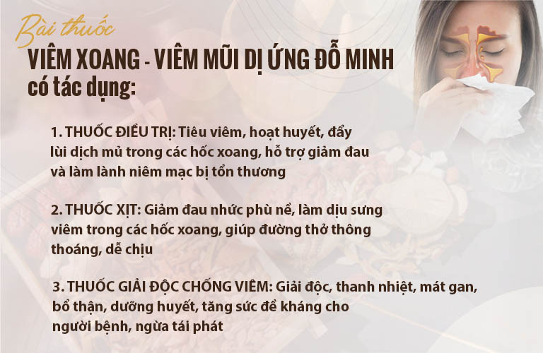 Tác dụng bài thuốc viêm xoang Đỗ Minh Đường