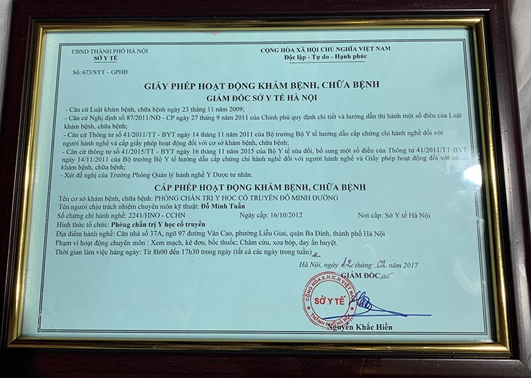 Giấy phép hoạt động cơ sở Hà Nội và Tp.HCM